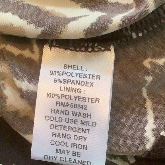 Women’s London Times size 8 brown cream, herringbone, Long sleeves, knee length. - Picture 4 of 6